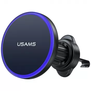 USAMS Magnetiline õhutusava autohoidik nutitelefonidele, 360° pöörlemine, must