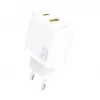 Dudao A26TEU GaN 25W USB-C USB-A seinadapter valge