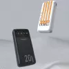 Dudao K6Pro+ Power Bank 20000mAh 4 sisseehitatud kaabliga USB-C Micro USB Lightning USB-A sisend Must