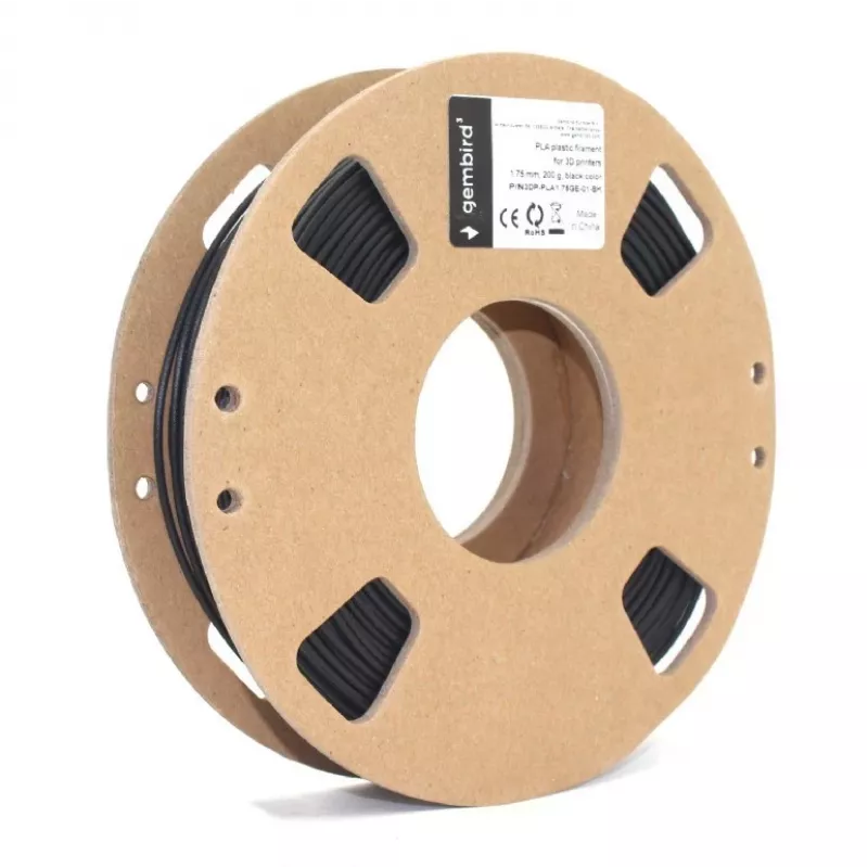 Gembird PLA Filament 1.75 mm Must 200 g