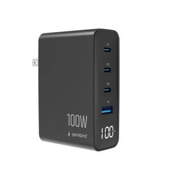 GEMBIRD GaN Fast Charger 4x USB 100W Black