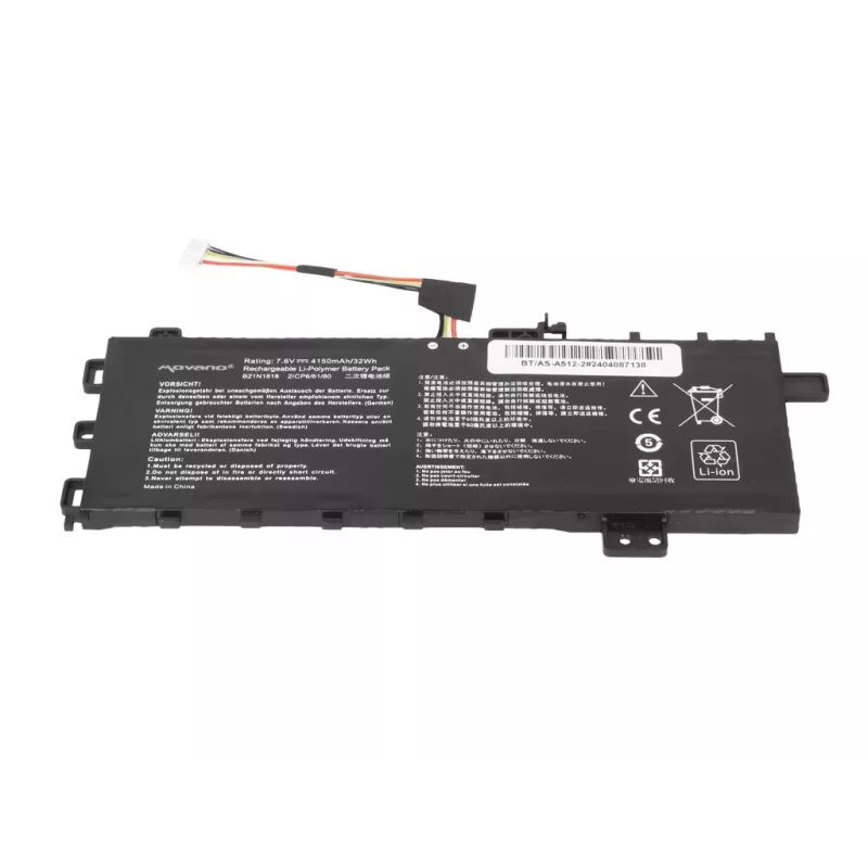 MITSU Aku B21N1818 Asus Vivobook 15 A512 R512 X512 jaoks - 4150 mAh (32 Wh)