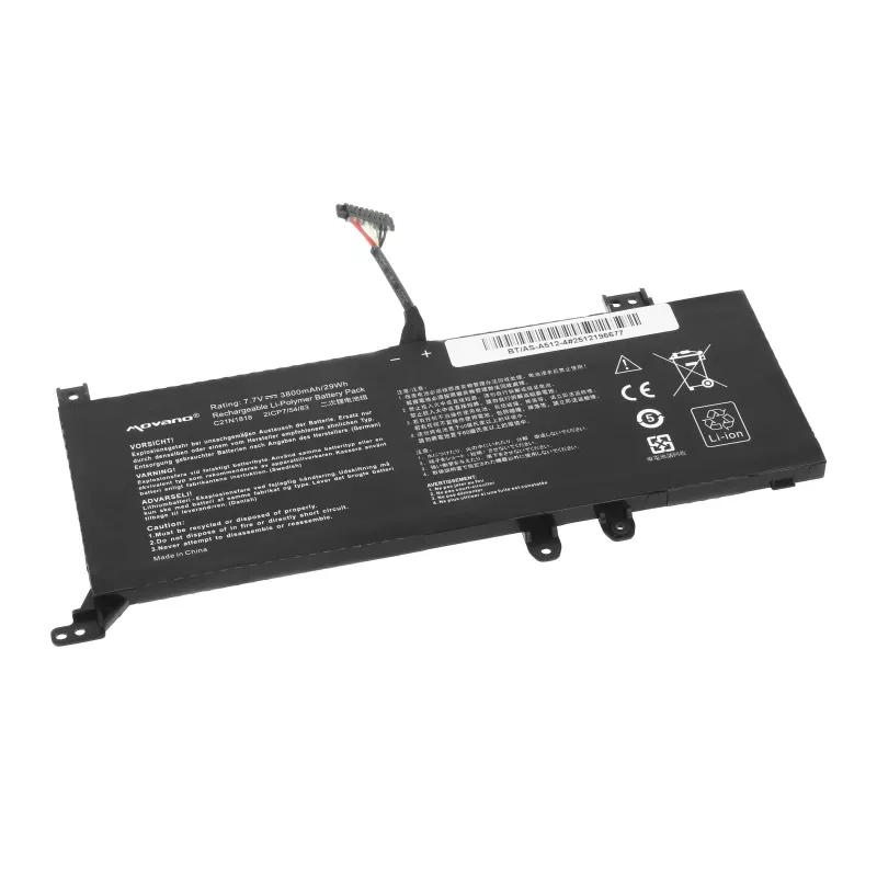 MITSU Aku B21N1818-2 Asus X512FA X512UF X509FB X509FA X509FJ X509 jaoks - 3800 mAh (29 Wh)