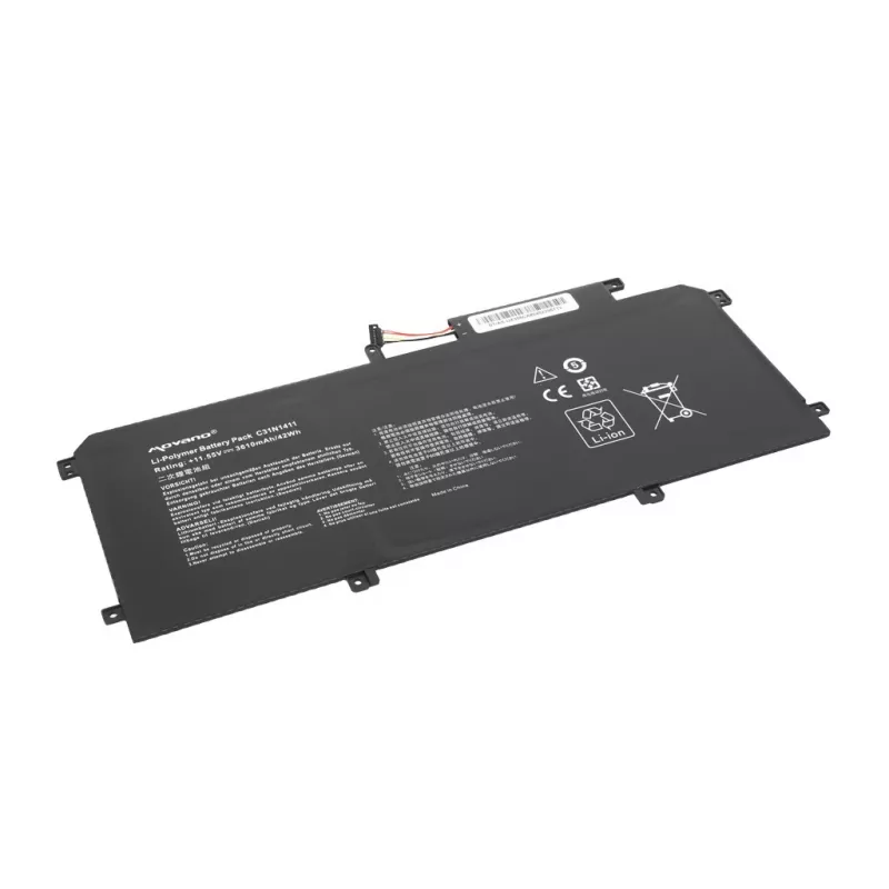 MOVANO Aku C31N1411 Asus Zenbook UX305 U305F U305FA UX305CA UX305FA jaoks - 3610 mAh (42 Wh)