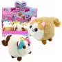 LEAN TOYS Plush Kitten Mascot with Waggly Tail Brown and White
