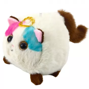 LEAN TOYS Plush Kitten Mascot with Waggly Tail Brown and White
