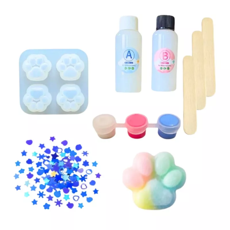 LEAN TOYS DIY Loomingukomplekt Squishy Käpajälje Loomiseks 44 tk