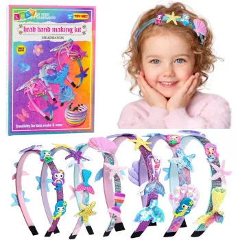 LEAN TOYS DIY Loomingukomplekt merekarbi ja merineitsi juuksepaelte valmistamiseks