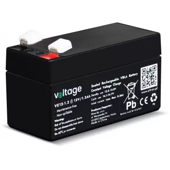 AGM aku pinge 12V 1.2Ah VE12-1.2 (6-9 aastat eluiga)