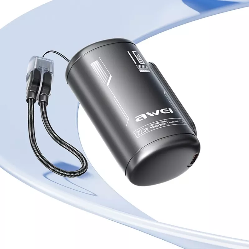 AWEI WP-117 Power Bank 10000mAh 22.5W 3C2xUSB-C Must