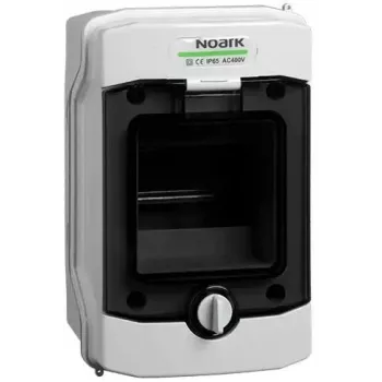 NOARK PHS 4T Pindpaigaldatav IP65 Jaotuskarp, 1x4 Moodulit, Hall Läbipaistva Uksega