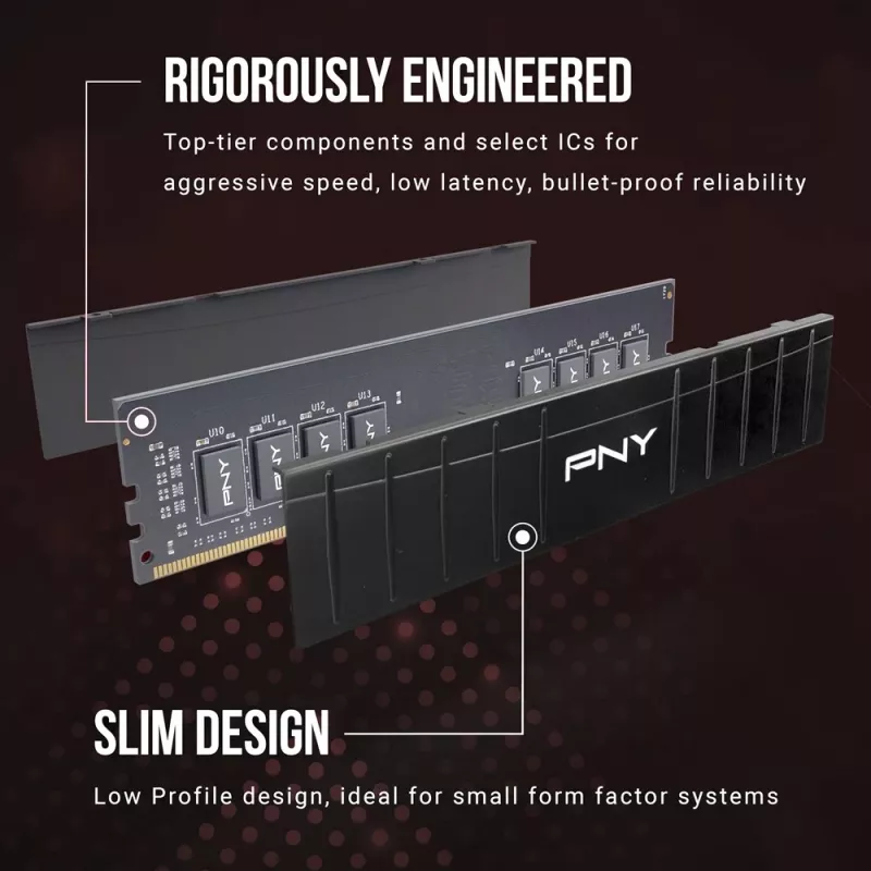PNY 16GB DDR4 3200MHz madala profiiliga lauaarvuti mälumoodul