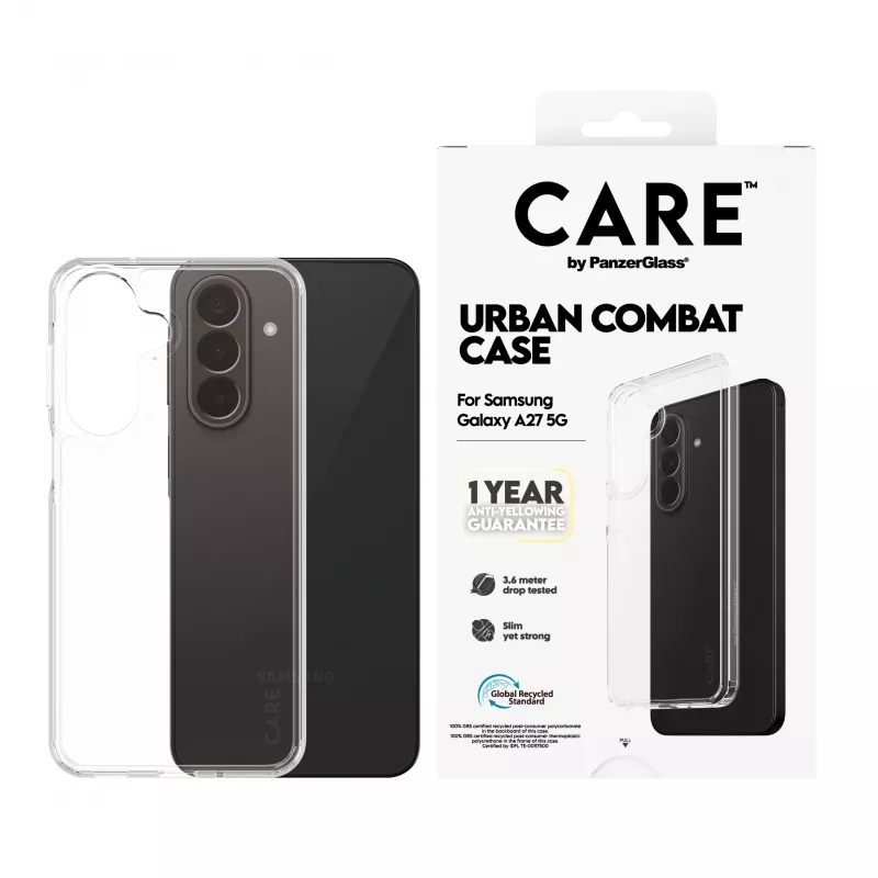 PanzerGlass CARE by Urban Combat kate Samsung Galaxy A27 5G jaoks - läbipaistev