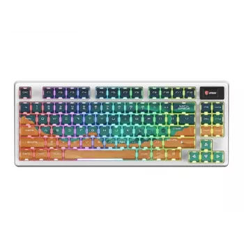MSI Forge GK600 TKL traadita mehaaniline mänguklaviatuur - Mars US ANSI, kolme režiimiga, vahetatavate Forge lülititega, RGB taustvalgustusega, PBT klahvikorkidega