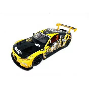 PULIO 1:24 BMW M4 GT3 Die-cast mudelauto heli- ja valgusefektidega, tagasitõmbe-funktsiooniga, avanevate ustega