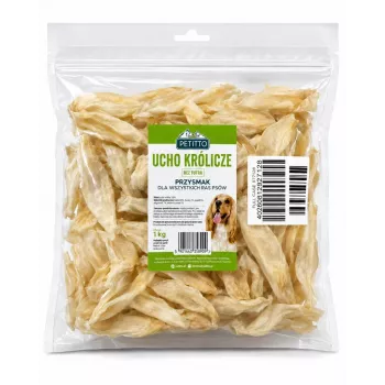 PETITTO küülikukõrv närimiskont koertele - karvavaba, 1 kg