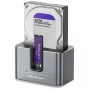 Qoltec 2in1 HDD SSD dokkimisjaam SATA M.2 NVMe kloonimisega, USB-C 3.2 Gen 2, 10Gbps, kuni 28TB, alumiinium