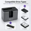 Qoltec 2in1 HDD SSD dokkimisjaam SATA M.2 NVMe kloonimisega, USB-C 3.2 Gen 2, 10Gbps, kuni 28TB, alumiinium
