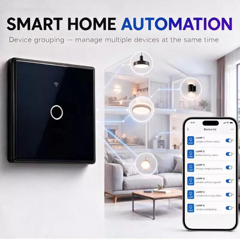 Qoltec Smart Touch valguslüliti 1-kohaline Wi-Fi taimer Tuya valge