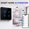 Qoltec Smart Touch Light Switch 4-Gang Wi-Fi Timer Tuya | Karastatud klaas | Valge