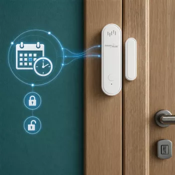 GREENBLUE GB478 juhtmevaba WiFi ukse-/aknaandur – nutikas magnetkontakt, Tuya & Gosund rakendus, Alexa/Google, patareitoide, valge