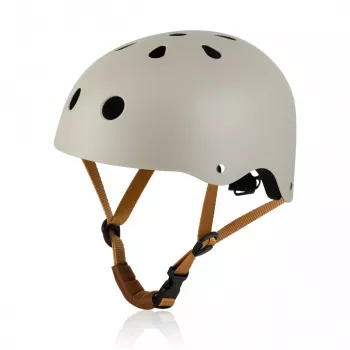 Lionelo LO-HELMET Beige Sand jalgrattakiiver – In-Mold PC kest, 24 õhutusava, Headlock-nupp, CE EN 1078, suurus L 58-61 cm