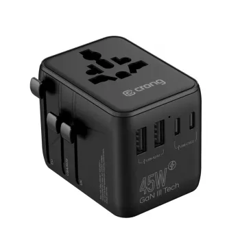 Crong One World Travel Adapter GaN 45W UK/EU/US/AU must