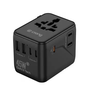 Crong One World Travel Adapter GaN 45W UK/EU/US/AU must