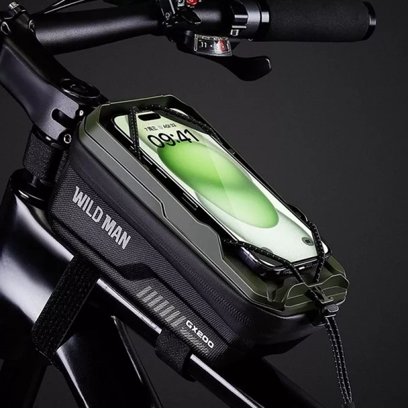WILDMAN GX200 jalgratta raamikott telefoni hoidikuga, roheline