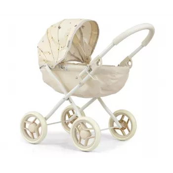 MILLY MALLY Nukumängukäru Dori NATURE - Looduslik puit, klassikaline Skandinaavia disain, nukkudele kuni 45 cm, vanusele 12m+