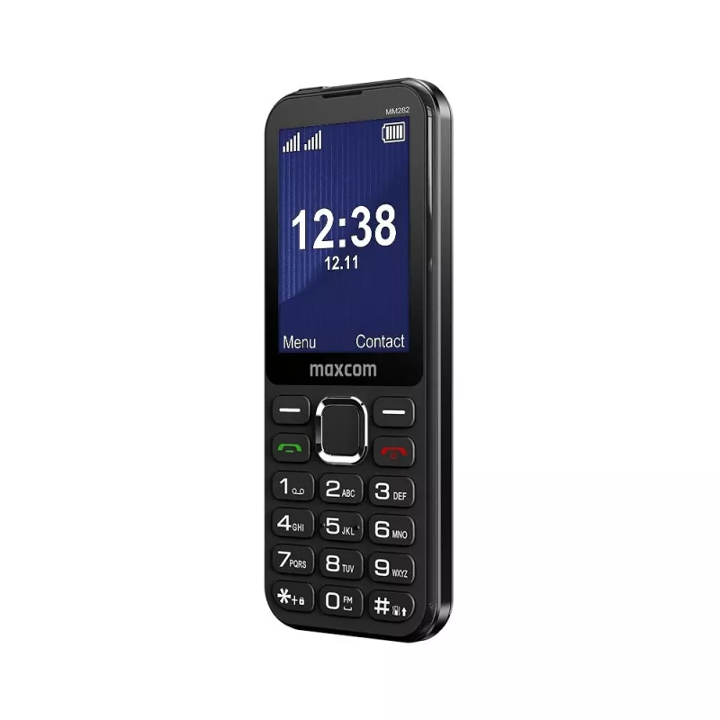 MAXCOM MM282 4G Dual SIM funktsioontelefon 2,8-tollise ekraaniga, KaiOS, 1400 mAh aku, USB-C, Bluetooth 5.1, Wi-Fi leviala, 2 MP kaamera, FM-raadio, must