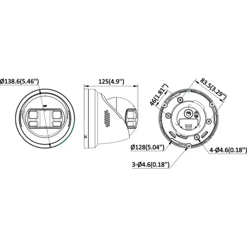 Hikvision DS-2CD2387G3P-LIS2UY/SL(180°)/O-STD musta värvi 8 MP panoraamvõrgukaamera
