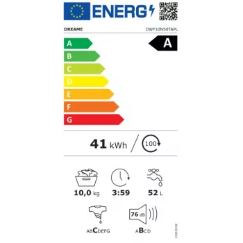 DREAME N5 Esitäitmisega Pesumasin 8kg 1400 RPM A Energiaklass Valge