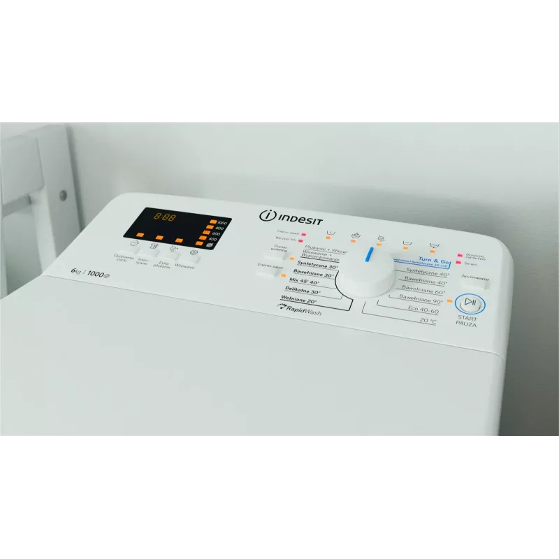 Indesit BTWWS60400PLN ülevaltlaaditav pesumasin, 6 kg, 1000 p/min, valge