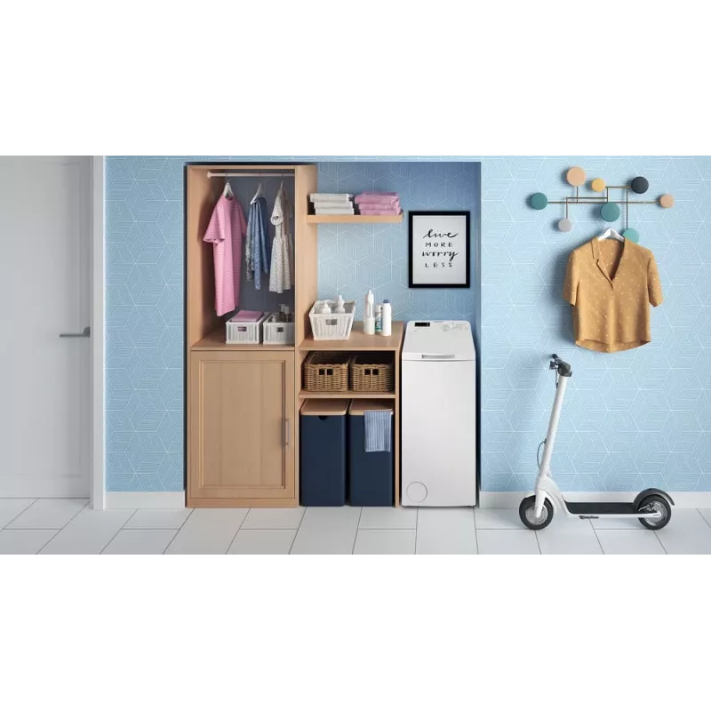 Indesit BTWS50400PLN pealtlaetav pesumasin, 5 kg, 1000 p/min, valge, energiaklass E