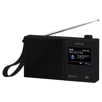 SENCOR SRD 7790B DAB+ raadio FM, Bluetooth, USB, 2,4-tollise LCD-ekraani ja laetava akuga