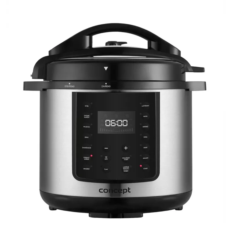 CONCEPT CK8001 Multikeetja, 5L, 900W, 10 programmi, LED, mittekleepuv keraamiline pott, edasilükatud käivitus, soojashoidmine, must/hõbe