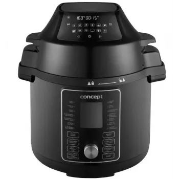 CONCEPT CK8000 Multikeetja õhufritüüri funktsiooniga, 6L pott, 3.5L korv, 1500W, 10 programmi, must/hõbe
