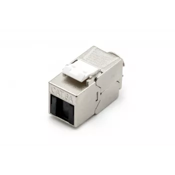 DIGITUS DN-93615-D CAT 6A Keystone Moodul, Varjestatud, Ilma Tööriistata, 10GBase-T, 500 MHz, Tsingivalu, Kullatud Kontaktid, T568A/B, PoE++ Valmis