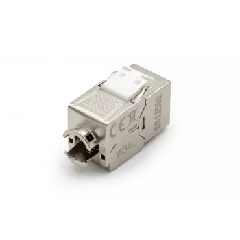DIGITUS DN-93615-D CAT 6A Keystone Moodul, Varjestatud, Ilma Tööriistata, 10GBase-T, 500 MHz, Tsingivalu, Kullatud Kontaktid, T568A/B, PoE++ Valmis