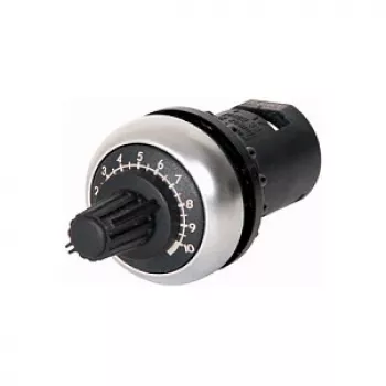 Eaton M22-R10K Potentsiomeetri esiosa, 10 kOhm, lineaarne, ühekordne pööre, esipaneeli kinnitus, IP66/IP67/IP69K