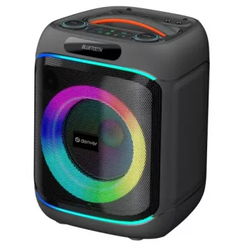Denver BPS-270 kaasaskantav peosüsteem Bluetoothiga, 400W PMPO, LED-valgusefektid, karaoke, FM-raadio, USB/SD/AUX, mikrofoni sisend, must