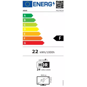 ASUS ProArt Display OLED PA279CDV 26.5 inch 4K UHD OLED monitor 120Hz, HDR, USB-hub, reguleeritava kõrgusega, must/hõbe