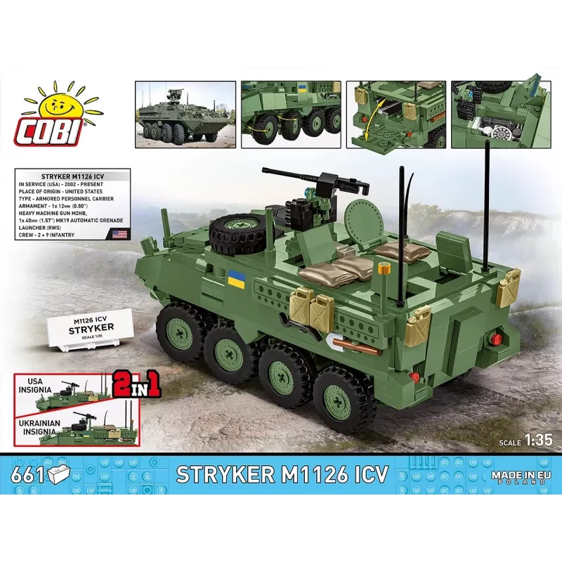 COBI Stryker M1126 ICV (1:35 mõõtkavas) – detailne sõjaväesõiduki mudelikomplekt