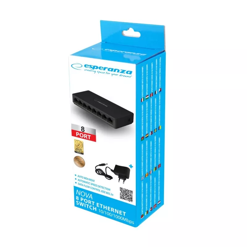 Esperanza 5-pordiline Gigabit Switch 10/100/1000 NOVA