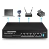ESPERANZA 6-pordiline PoE+ Gigabit lüliti 65W GOLIATH (4 PoE+ porti, 2 üleslüli, 12 Gbps, ventilaatorita metall)