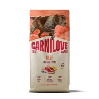 CARNILOVE TRUE FRESH Kuivtoit koertele veiselihaga täiskasvanud koertele kõikidele tõugudele 12 kg