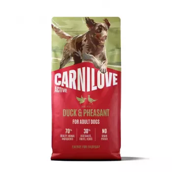 CARNILOVE ACTIVE koeratoida kuiv part ja faasan täiskasvanud kõikidele tõugudele 12 kg