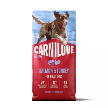 CARNILOVE ACTIVE koeratoidud kuivtoit lõhe ja kalkuniga täiskasvanud koertele kõikidele tõugudele 12 kg