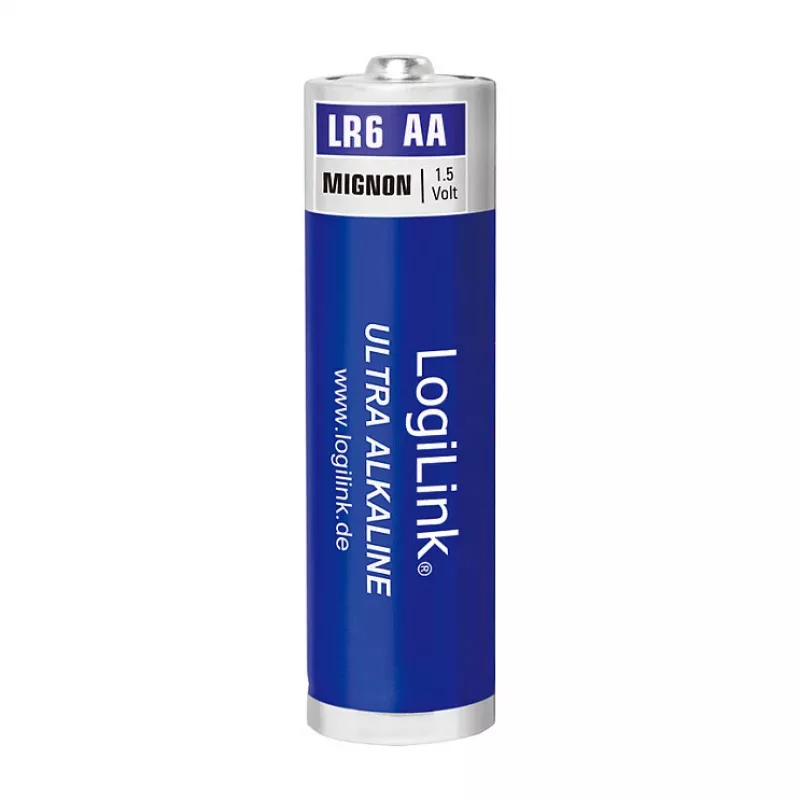 LogiLink Ultra Power leelispatareid AA, 8-pakk kahaneva kilega, 1.5V LR6, 10-aastane säilivusaeg